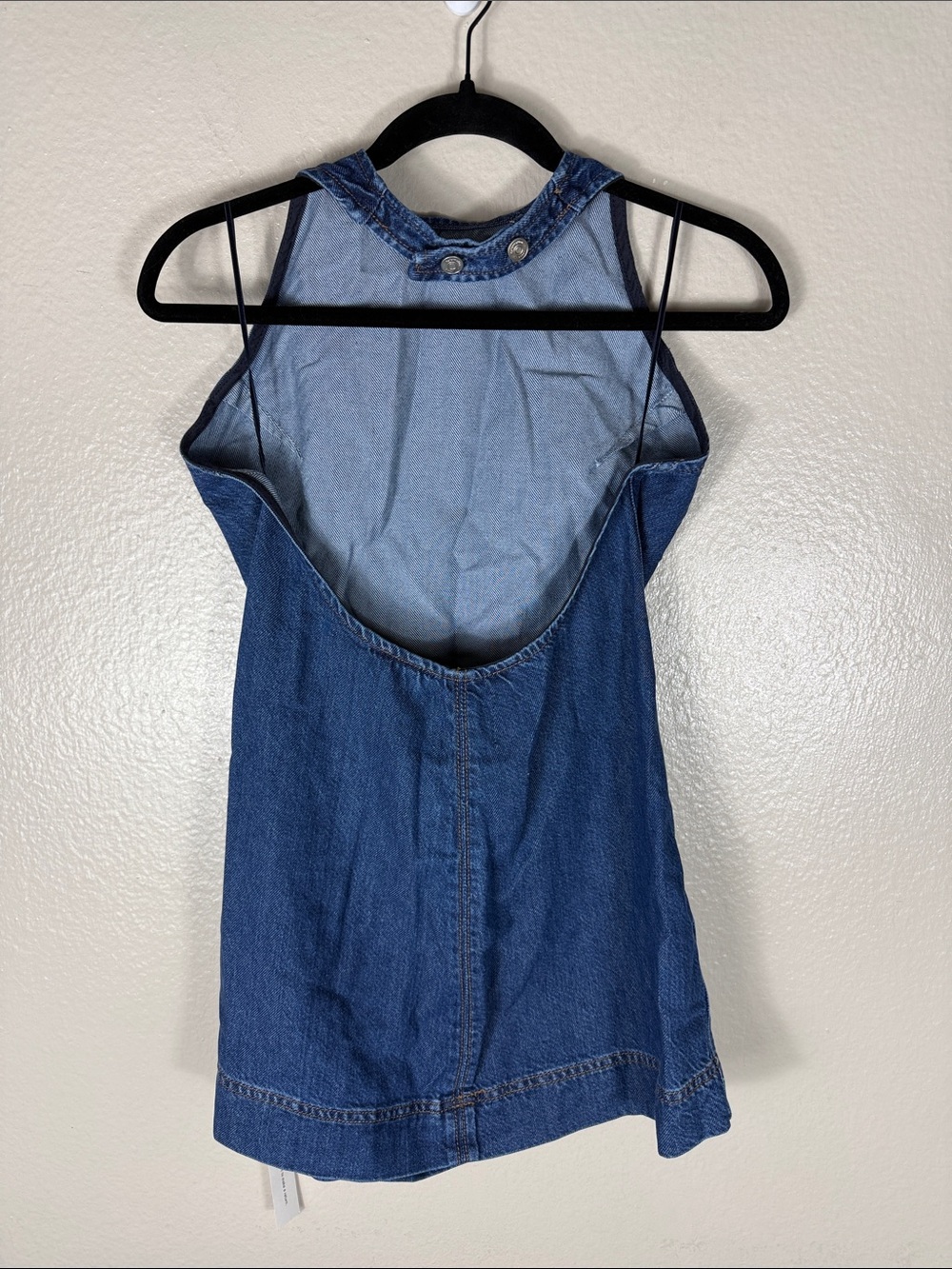 Reformation Avielle Lived-in Denim Mini Dress Biscay - Picture 7 of 10